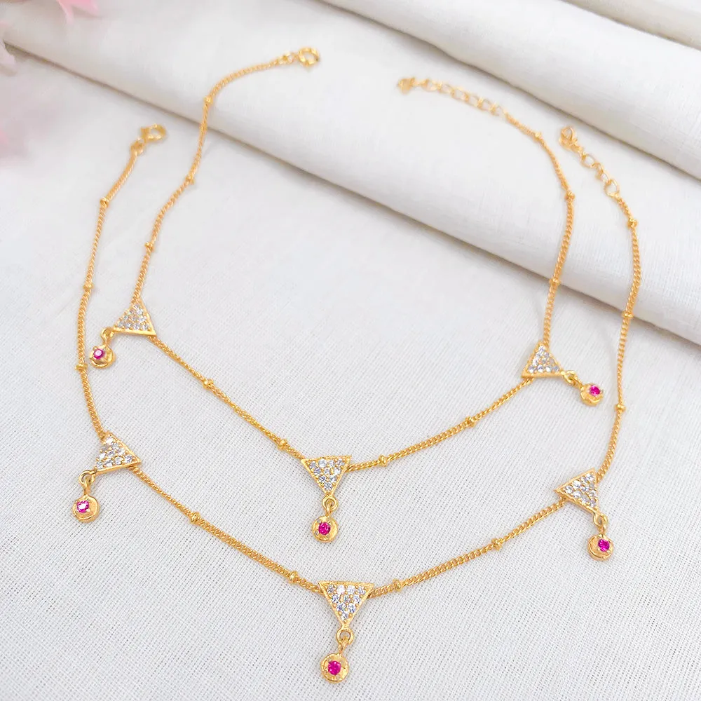 92.5 Sterling  Silver edge anklet