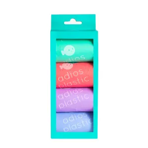Adios Plastic - Compostable Dog Poo Bags - 8 Rolls in Rainbow (120 Bags)