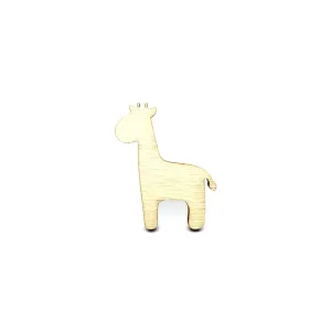 Adorable Giraffe Wooden Brooch Pin - LM