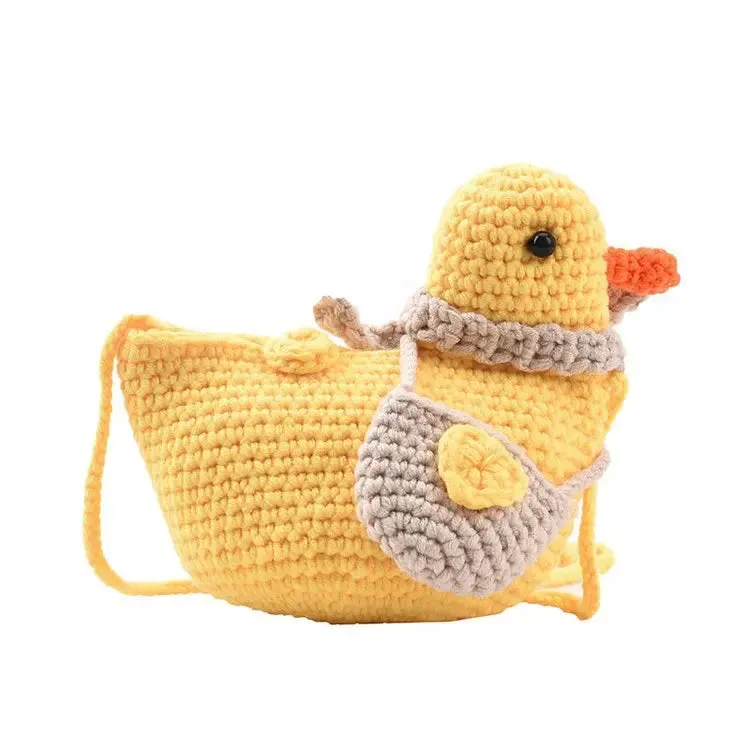 Adorable Knitted Duck-Shaped Crossbody Bag: Trendy Korean Fashion