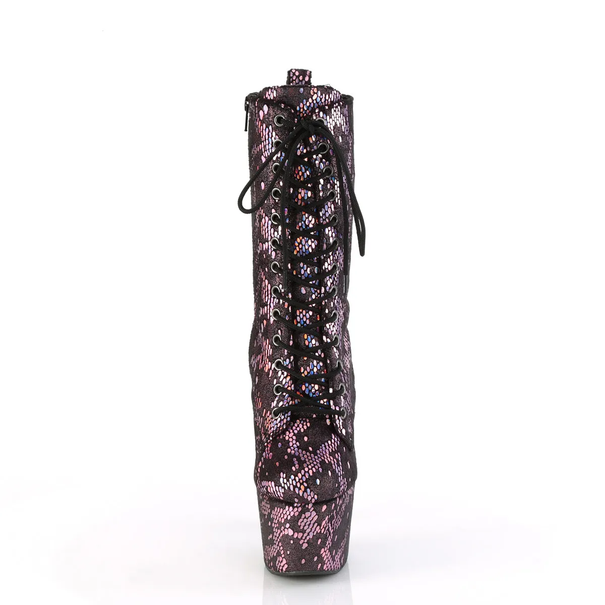 ADORE-1040SPF  Baby Pink Metallic Holo Snake Print Fabric