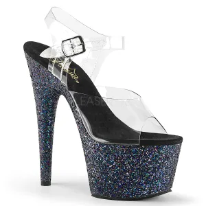 ADORE-708LG  Clear/Black Multi Glitter