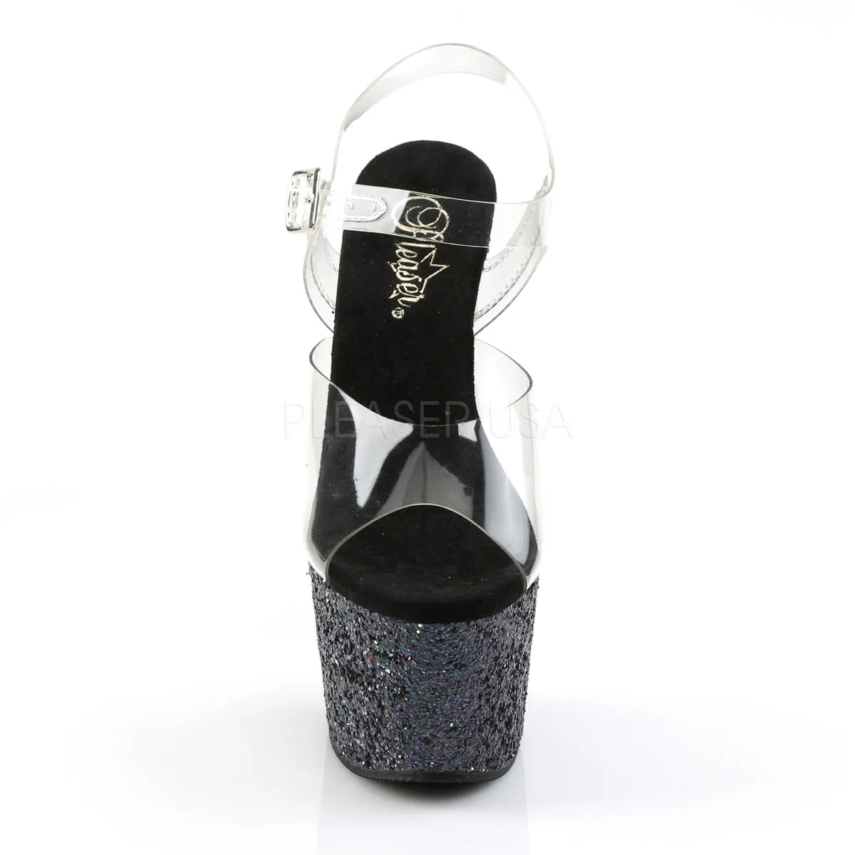 ADORE-708LG  Clear/Black Multi Glitter
