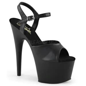 ADORE-709  Black Faux Leather/Black Matte