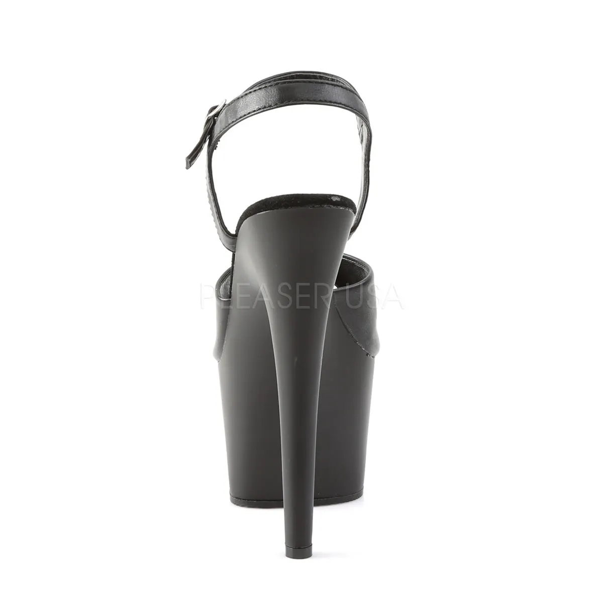 ADORE-709  Black Faux Leather/Black Matte