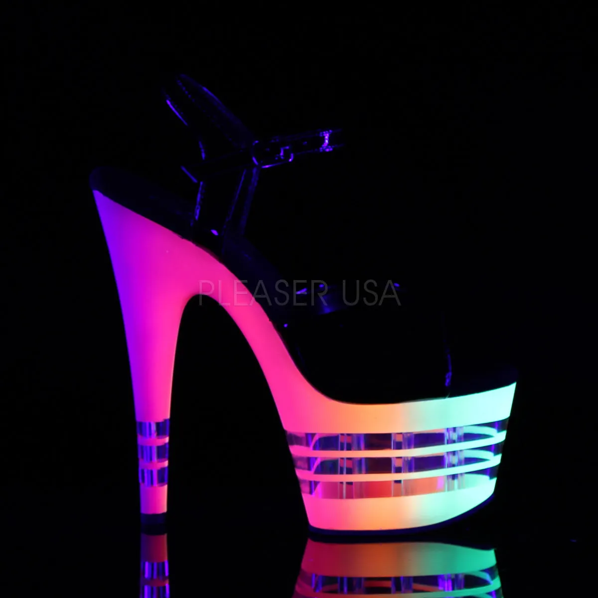 ADORE-709UVLN  Black Patent/Neon Multi