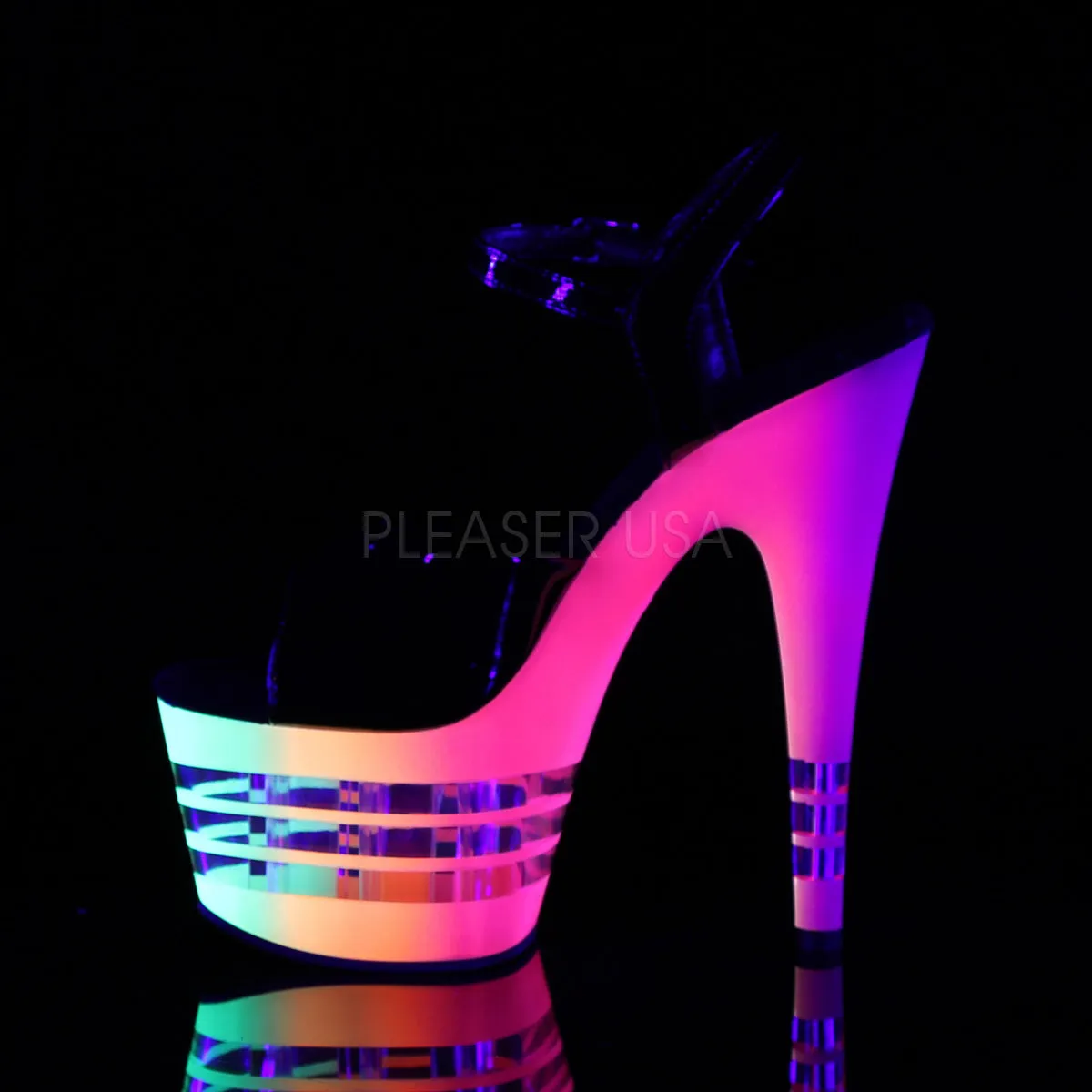ADORE-709UVLN  Black Patent/Neon Multi