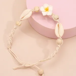 AK161 - Bohemian style hand-knotted shell anklet