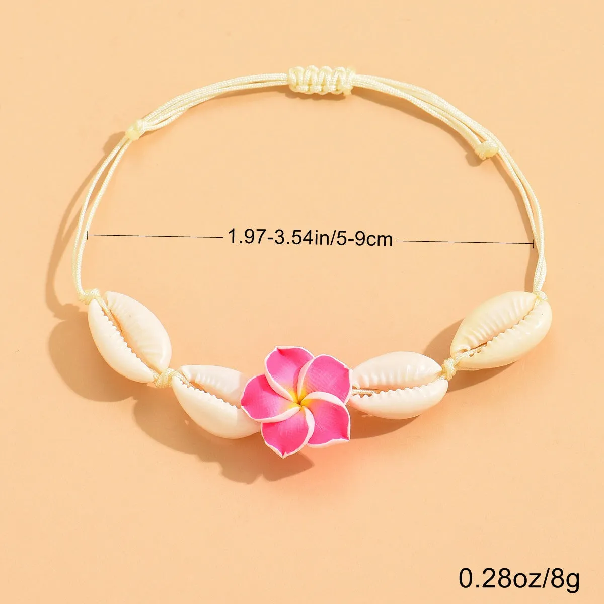 AK162 - Bohemian style hand-knotted shell anklet