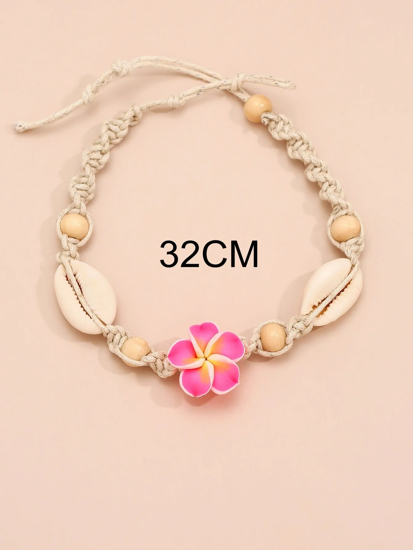 AK162 - Bohemian style hand-knotted shell anklet
