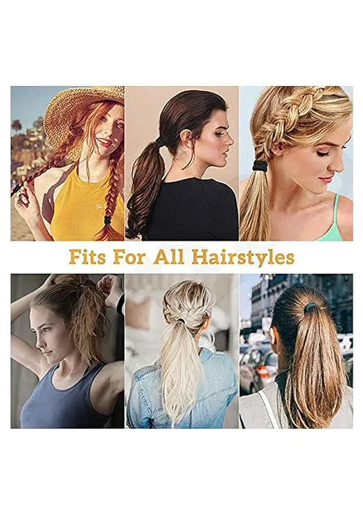 AM1002 Elastic Hair Rubber Bands for Girls, Kids & Women (Black - Pack of 30)