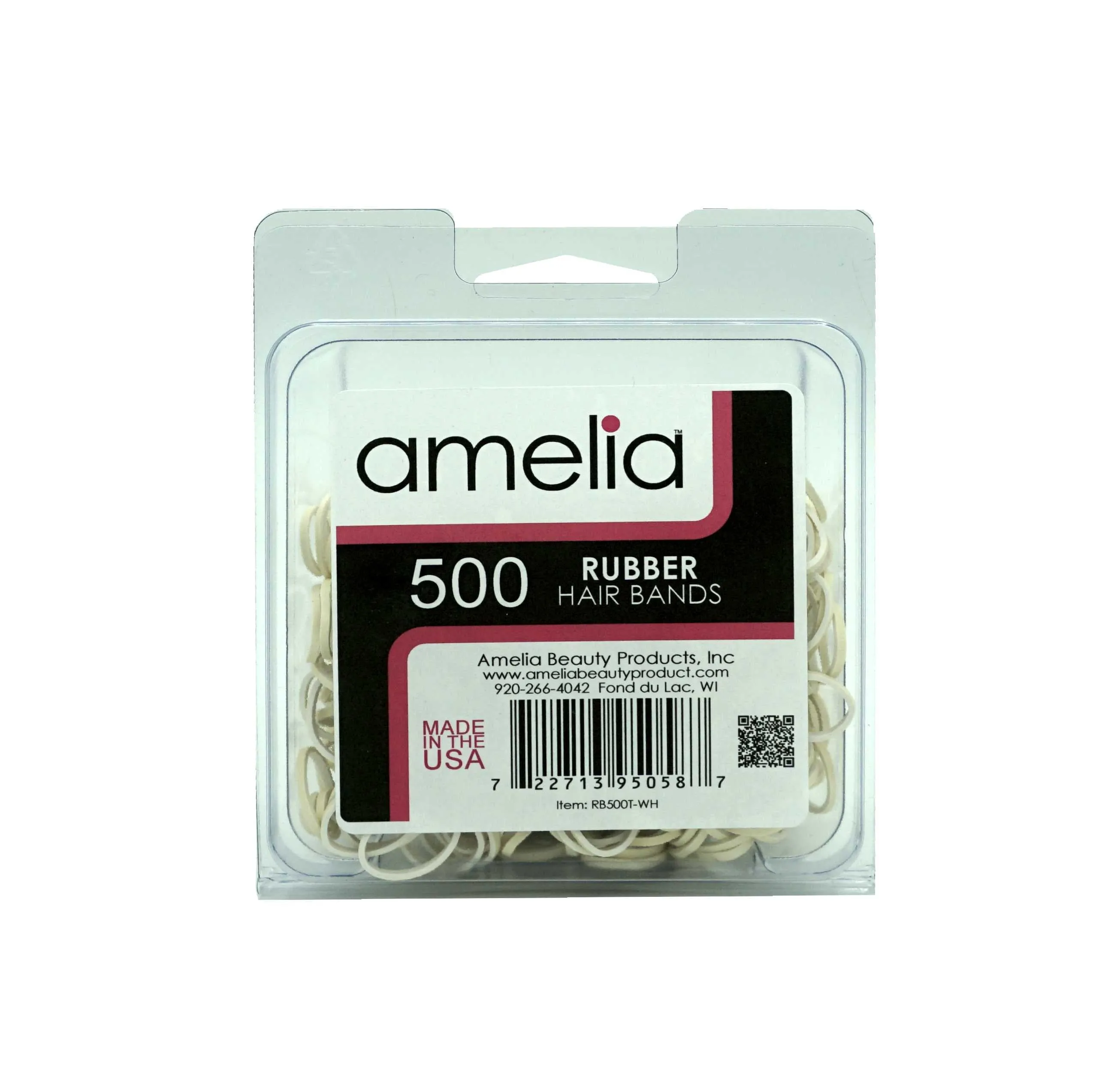Amelia Beauty | 1/2in, Creme, Elastic Rubber Band Pony Tail Holders | Made in USA, Ideal for Ponytails, Braids, Twists, Dreadlocks, Styling Accessories for Women, Men and Girls | 500 Pack
