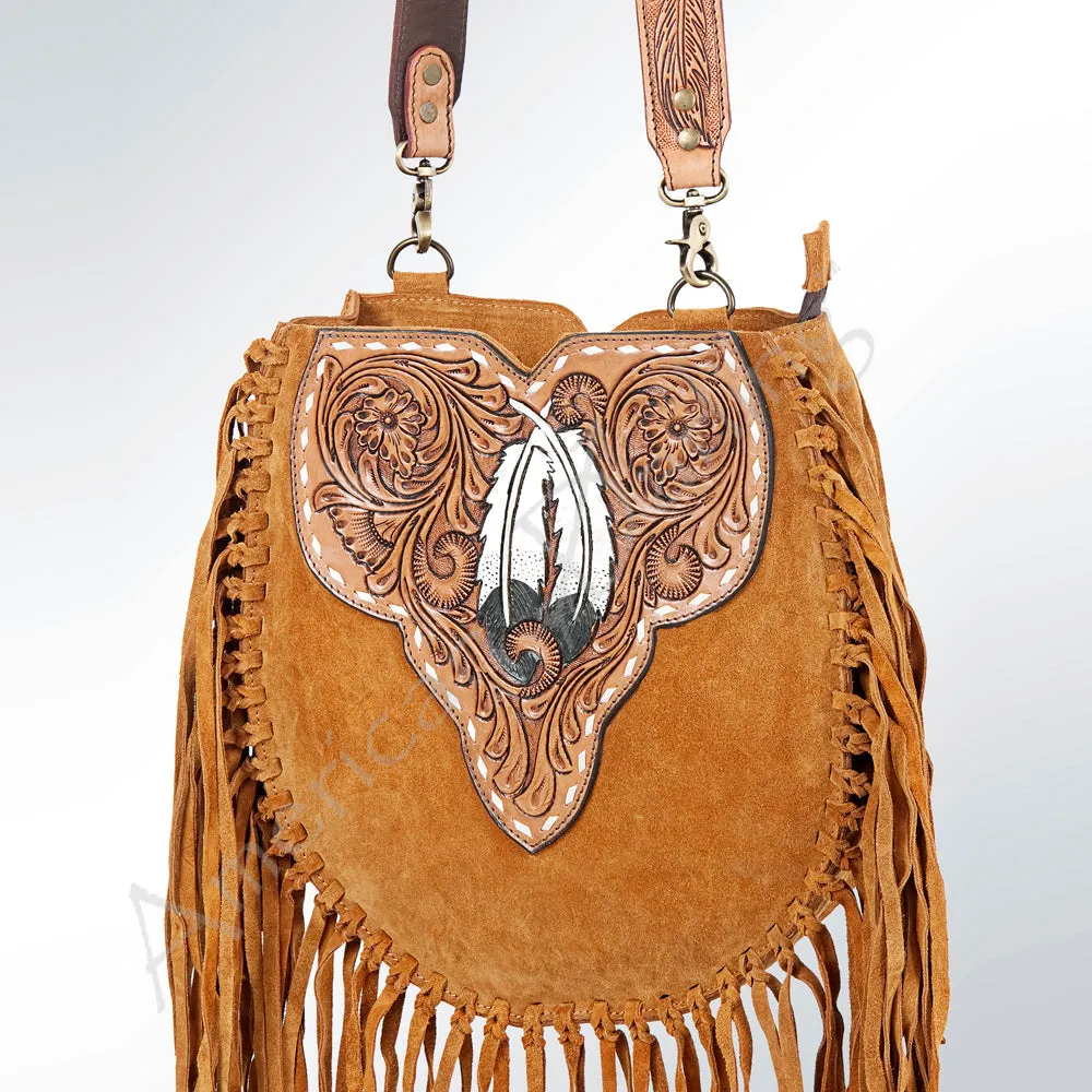 American Darling ADBGA165 Large Crossbody Hand Tooled Genuine Leather Women Bag Western Handbag Purse