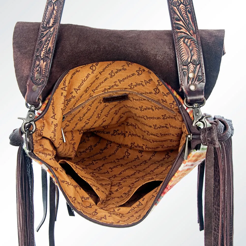 American Darling ADBGZ367 Large Crossbody Saddle Blanket Genuine Leather Women Bag Western Handbag Purse