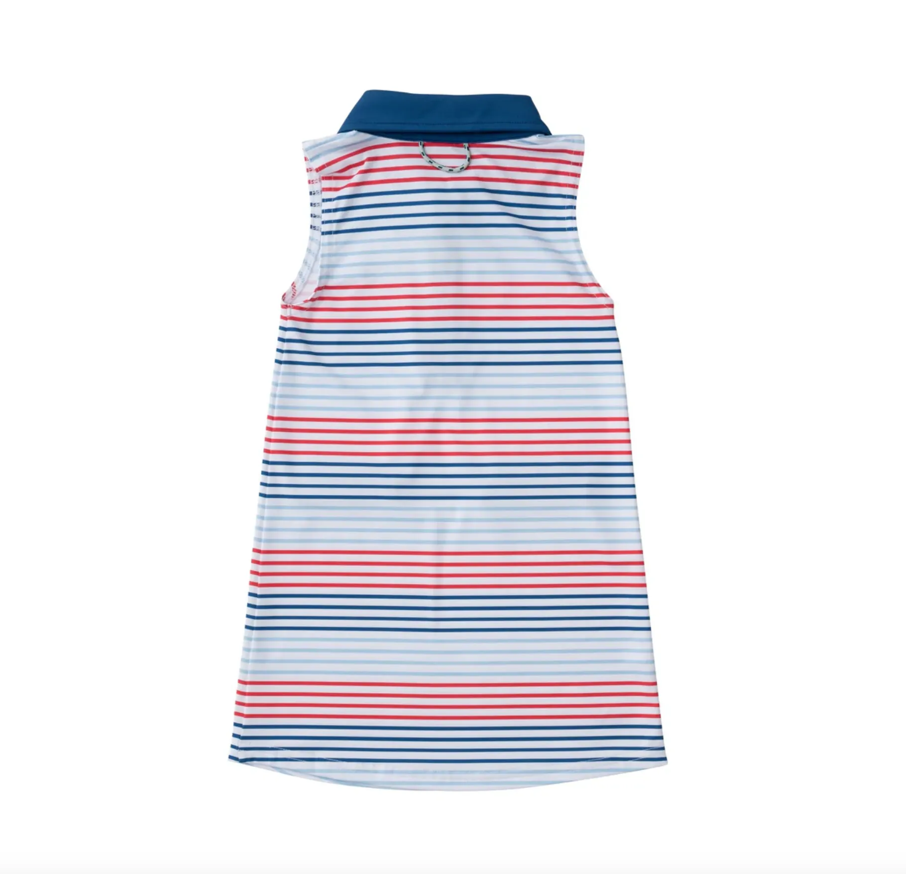 Americana Stripe Sleeveless Activewear Polo Dress