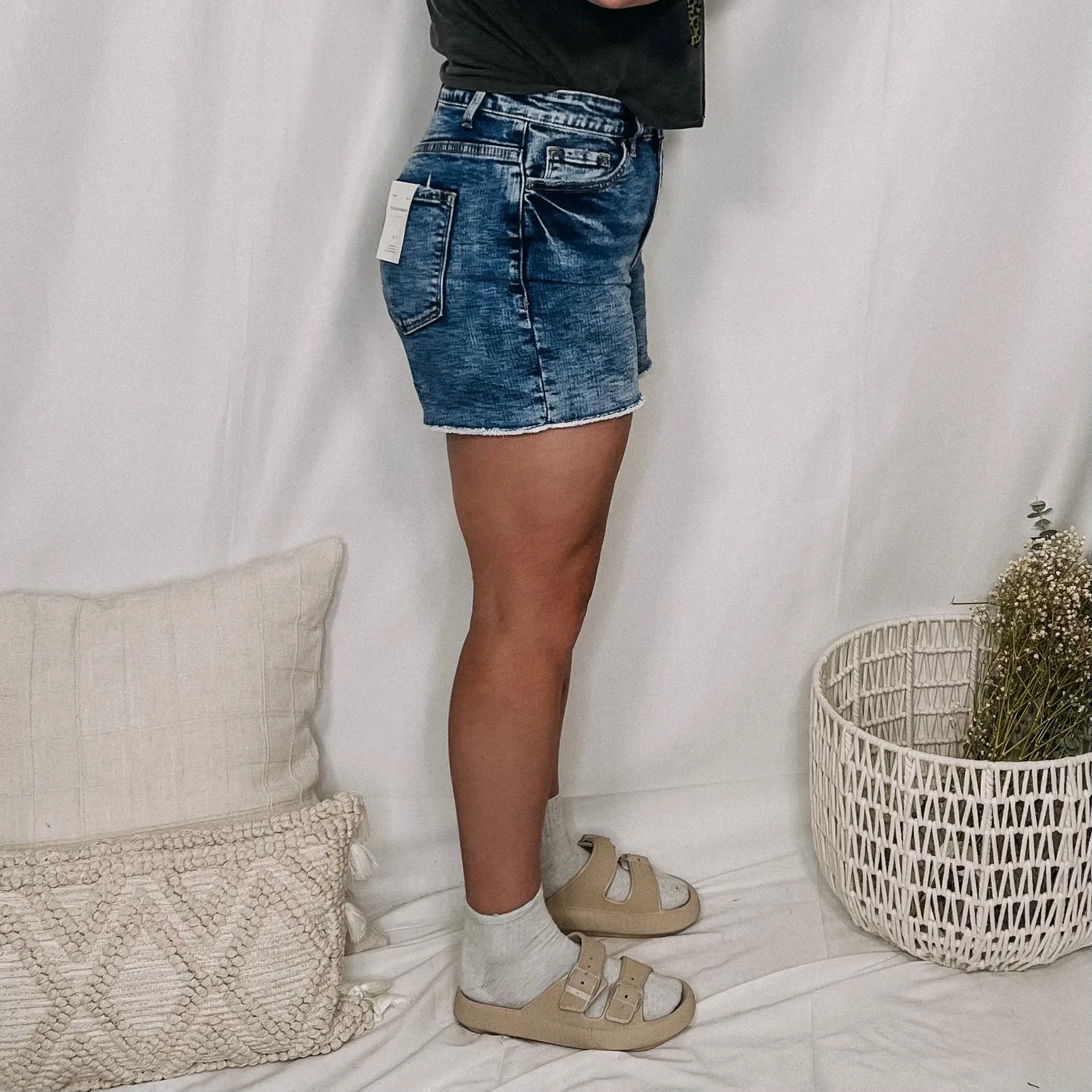Andi High Rise Denim Shorts