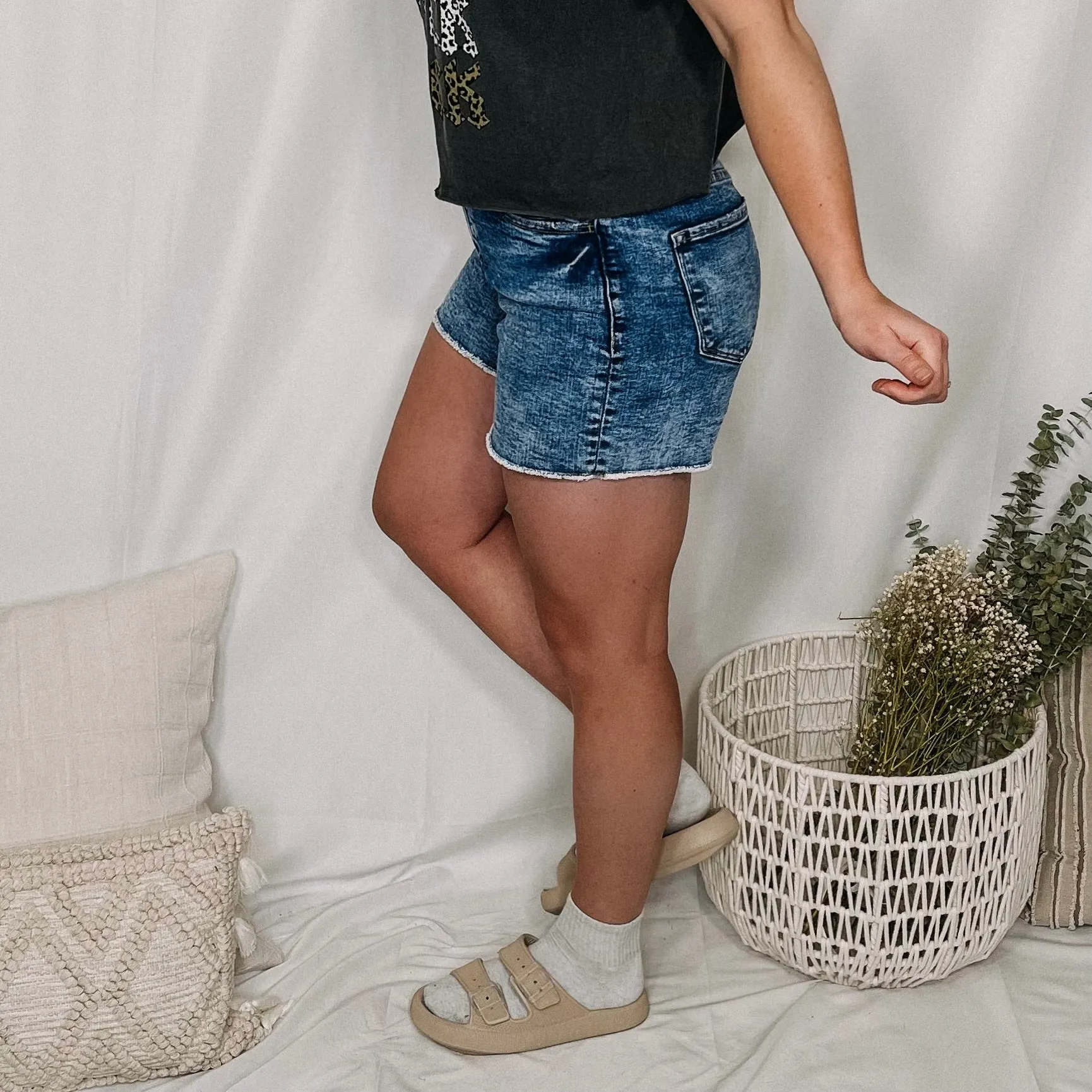 Andi High Rise Denim Shorts