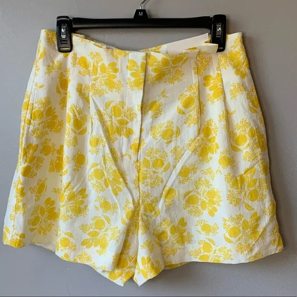 Ann Taylor NWT Yellow Floral High Rise Shorts
