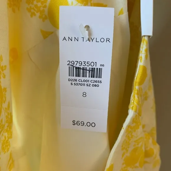 Ann Taylor NWT Yellow Floral High Rise Shorts