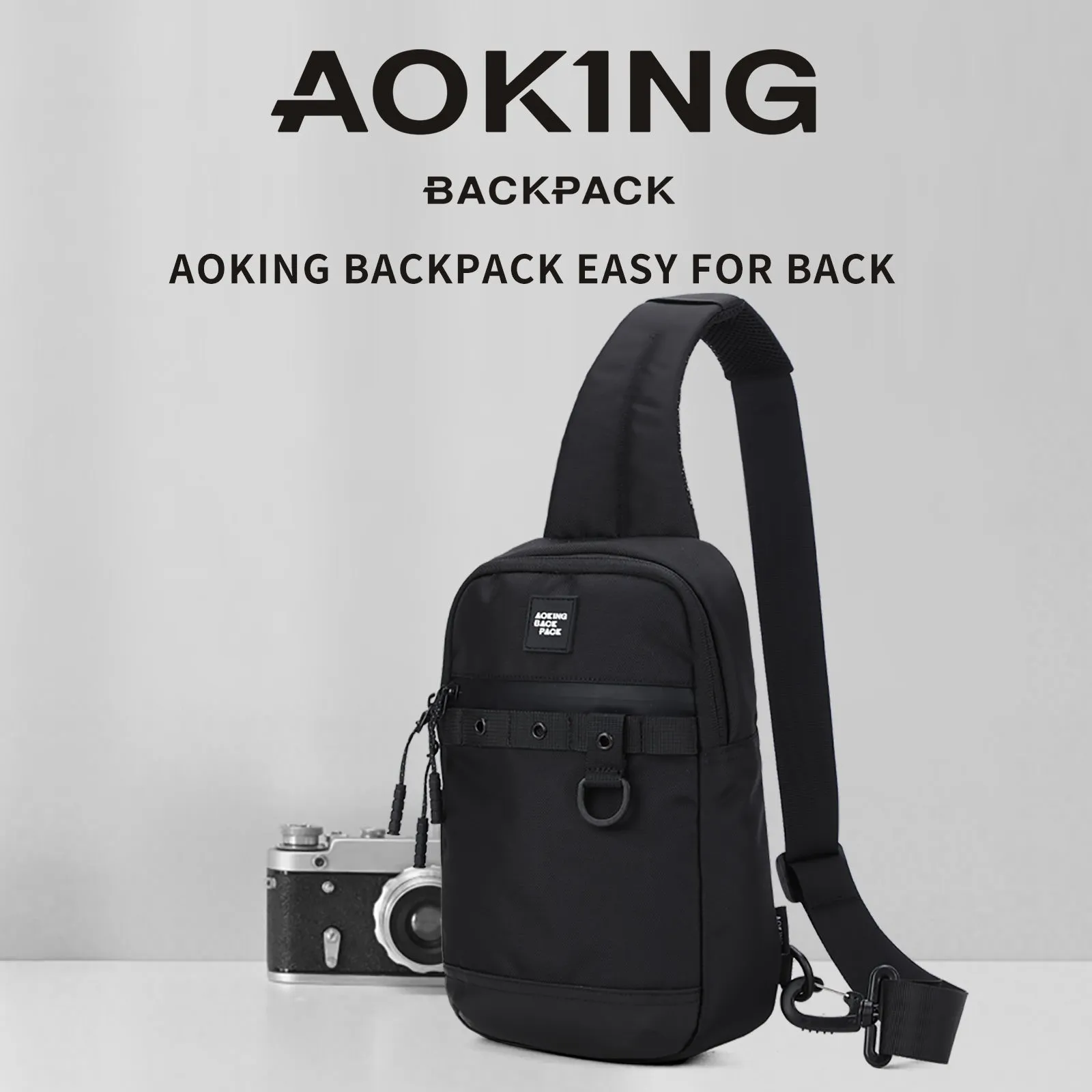 Aoking Black Fashion Men Waterproof Crossbody Sling Bag XY3024