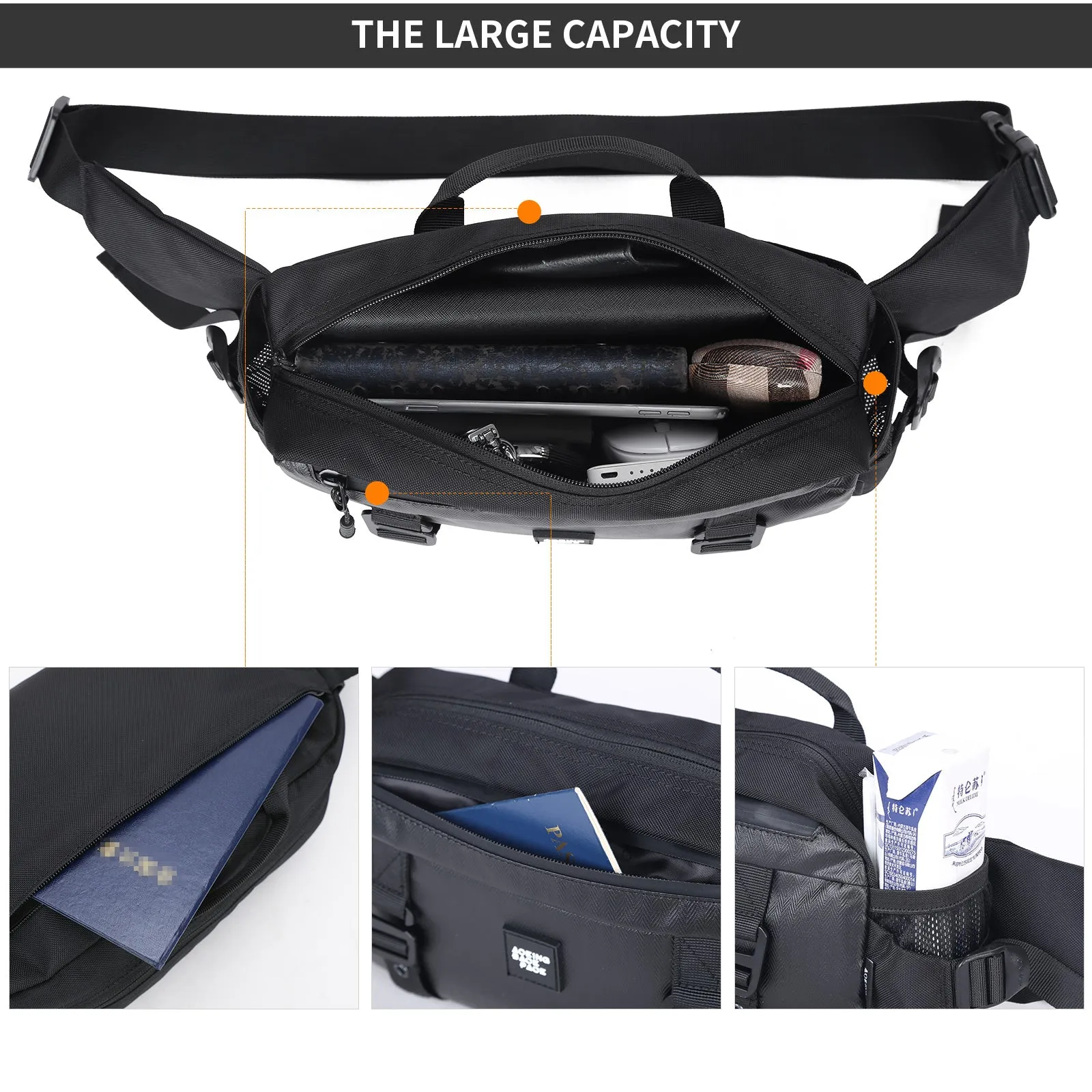 Aoking Fashion Waterproof Crossbody Waist Bag Sling Bag XY3325-5