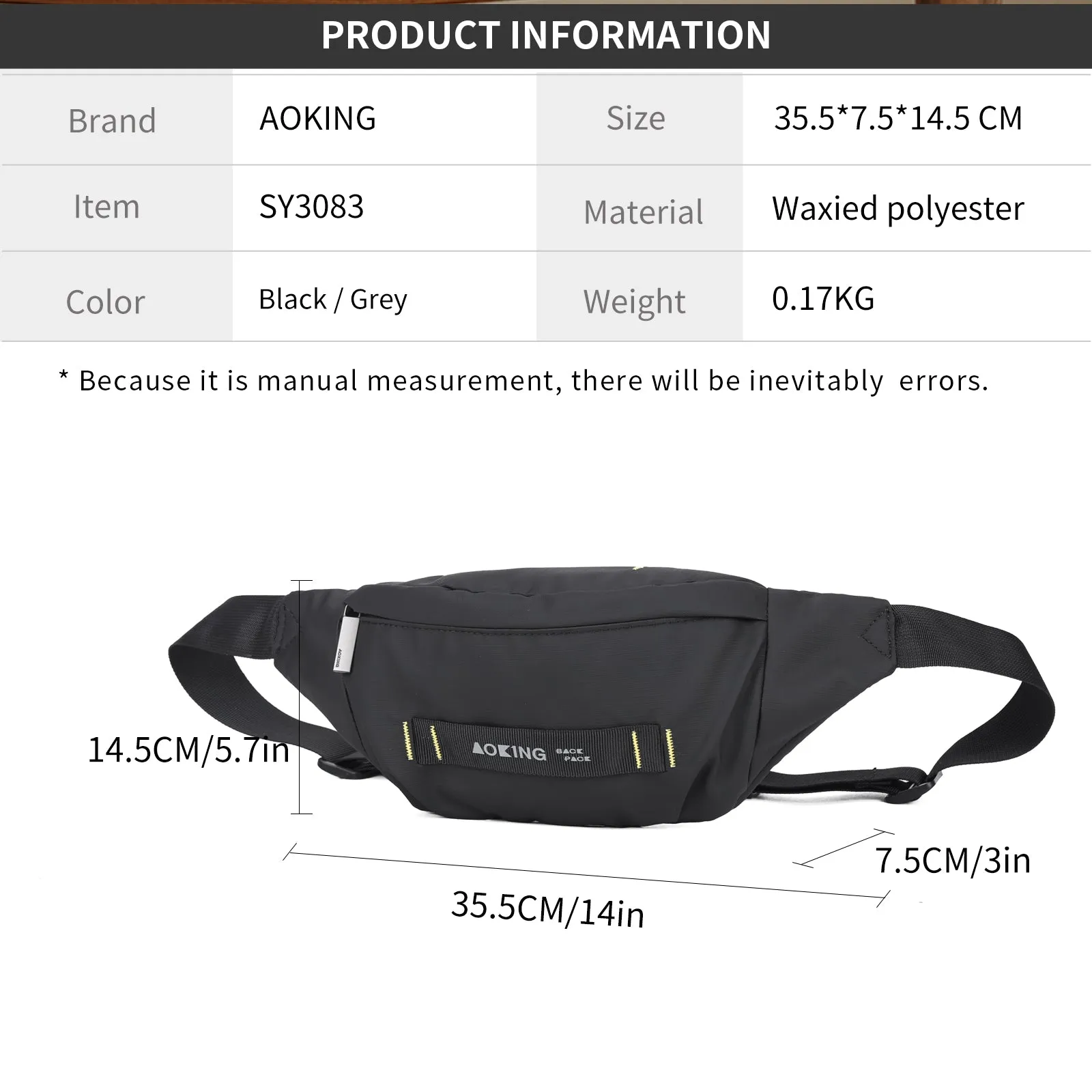 Aoking Fashion youngth Waterproof Crossbody Sling Bag SY3083
