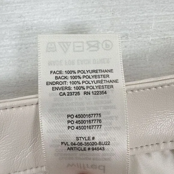 Aritzia Wilfred Melina Faux Leather High Rise Shorts Women Size 8 in Birch Ivory