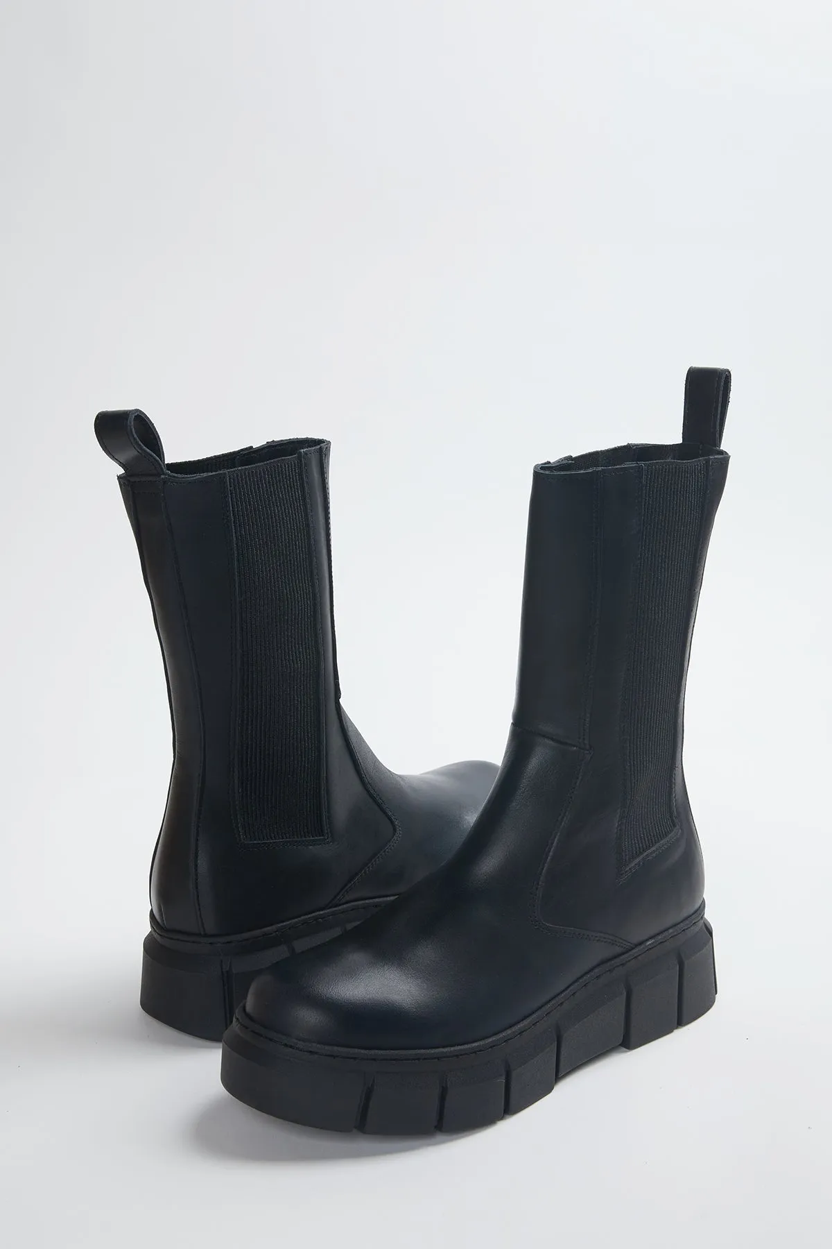 ARMOR LEATHER CHELSEA COMBAT BOOTS