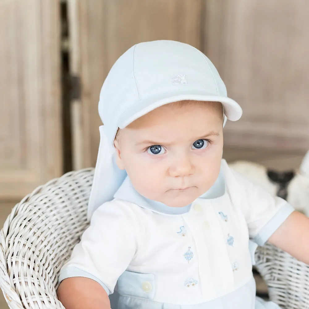 Aspen Blue Baby Boys Sun Cap with Detachable Flap