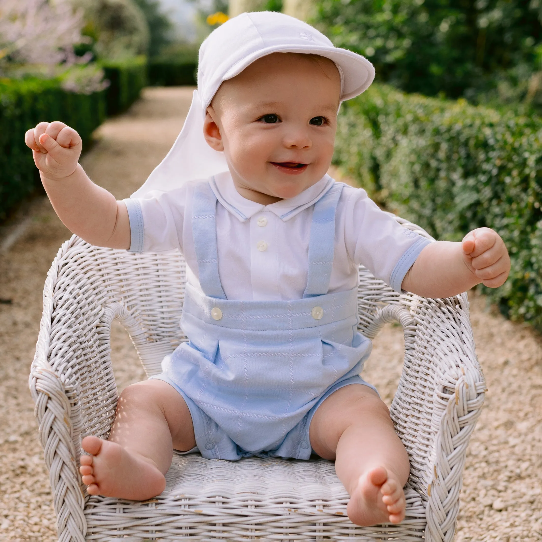 Aspen White Unisex Baby Sun Cap