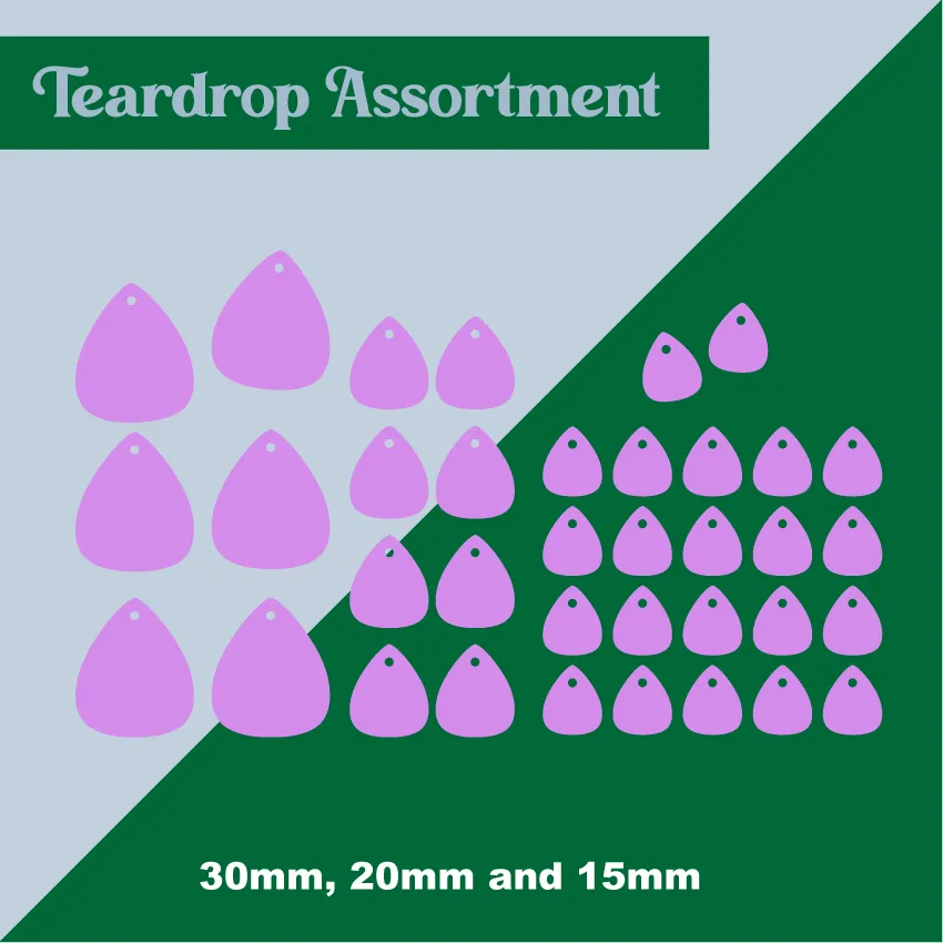 Assorted Teardrops Set  - Mixed Sizes