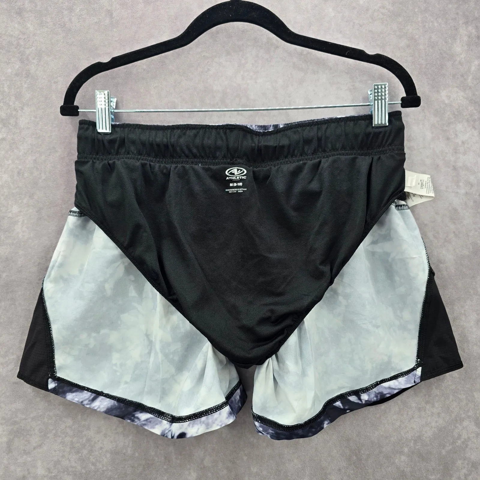 Athletic Works Black Gray White Running Activewear Shorts Pants Bottoms Medium