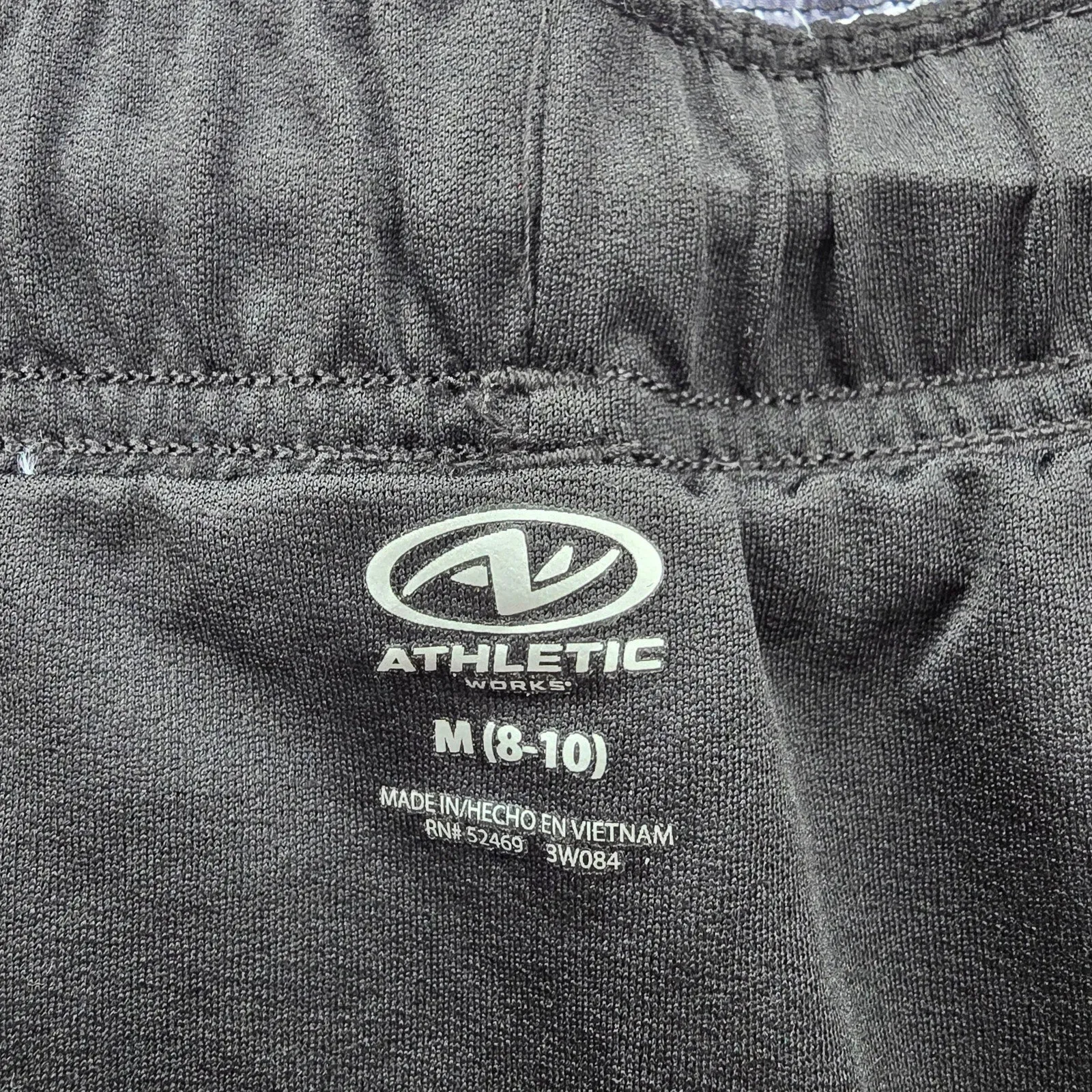 Athletic Works Black Gray White Running Activewear Shorts Pants Bottoms Medium