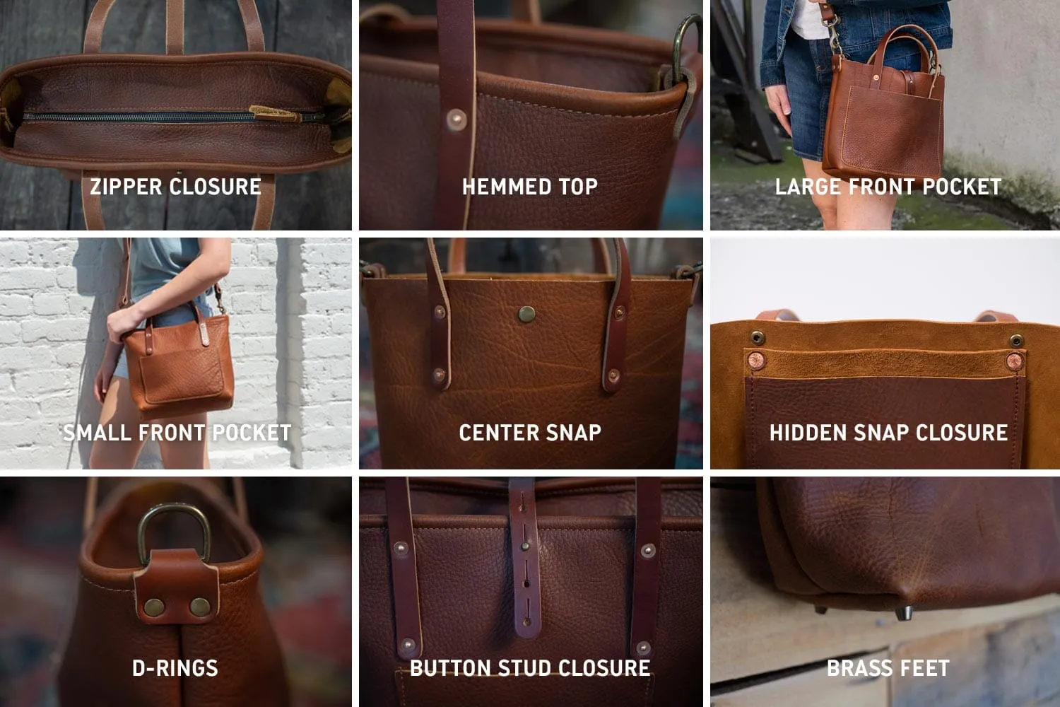 AVERY LEATHER TOTE BAG - MINI CROSSBODY - MOCHA