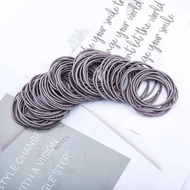 AWAYT 50pcs/Set 5CM Hair Accessories Women Rubber Bands Scrunchy Elastic Hair Bands Girls Headband Decorations Ties Gum for Hair