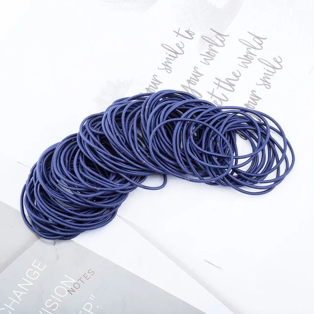 AWAYT 50pcs/Set 5CM Hair Accessories Women Rubber Bands Scrunchy Elastic Hair Bands Girls Headband Decorations Ties Gum for Hair