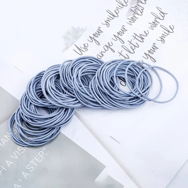 AWAYT 50pcs/Set 5CM Hair Accessories Women Rubber Bands Scrunchy Elastic Hair Bands Girls Headband Decorations Ties Gum for Hair