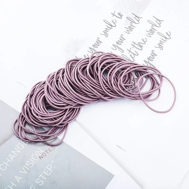 AWAYT 50pcs/Set 5CM Hair Accessories Women Rubber Bands Scrunchy Elastic Hair Bands Girls Headband Decorations Ties Gum for Hair