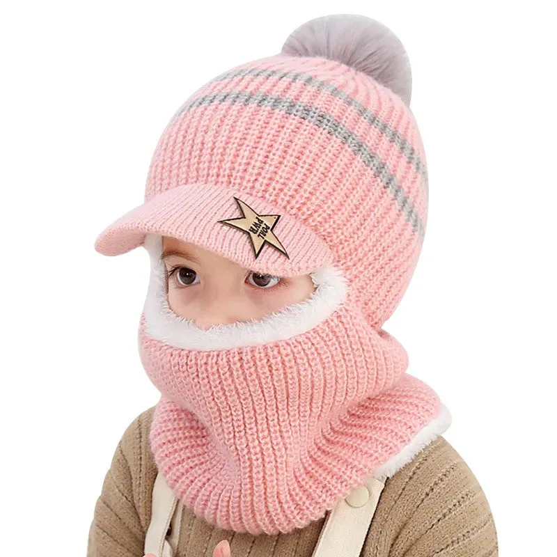 Baby/Kids Knitted Plush Scarf Hat