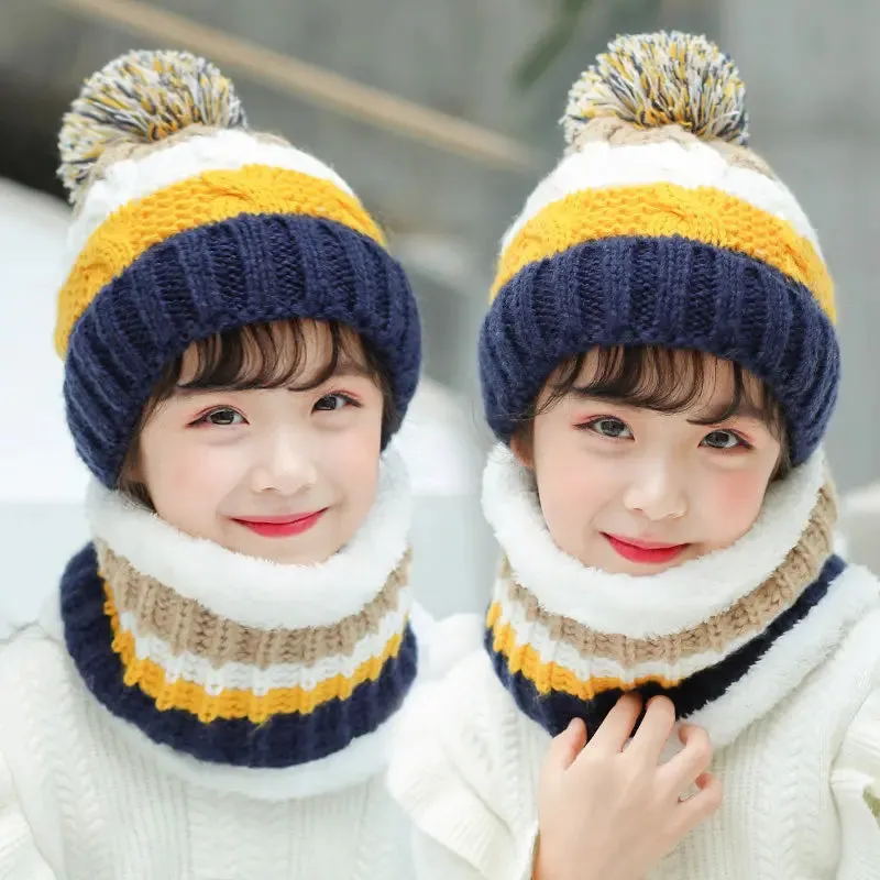Baby/Kids Knitted Plush Scarf Hat