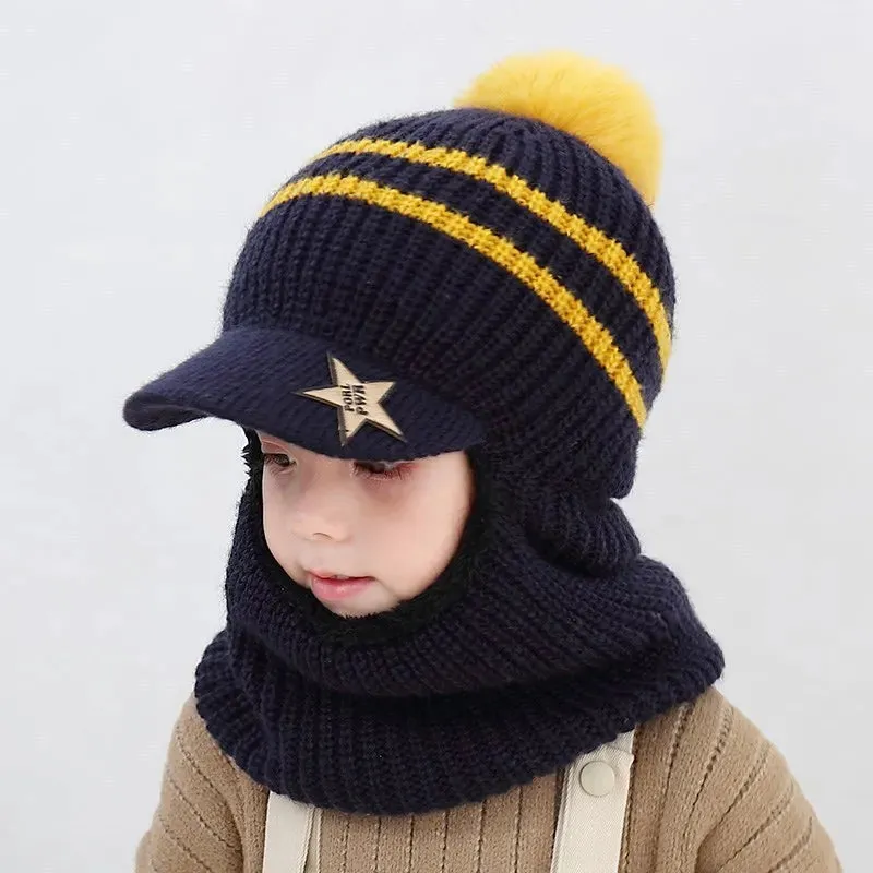 Baby/Kids Knitted Plush Scarf Hat