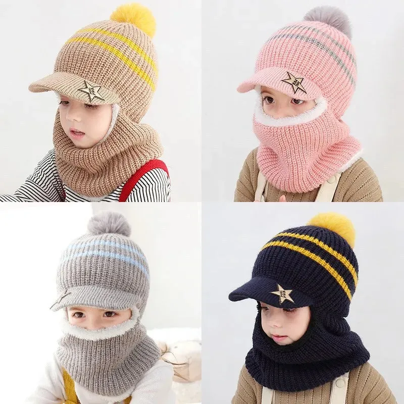 Baby/Kids Knitted Plush Scarf Hat