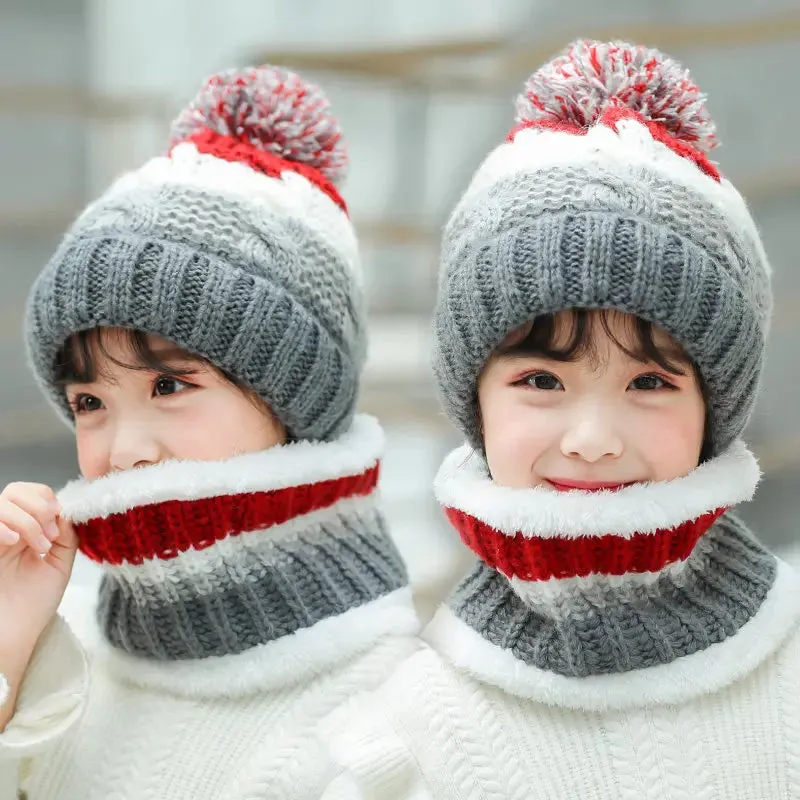 Baby/Kids Knitted Plush Scarf Hat
