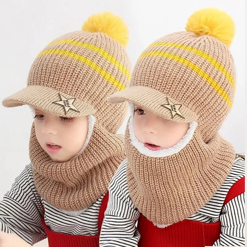 Baby/Kids Knitted Plush Scarf Hat