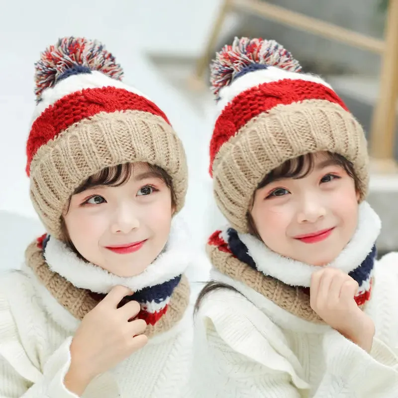 Baby/Kids Knitted Plush Scarf Hat