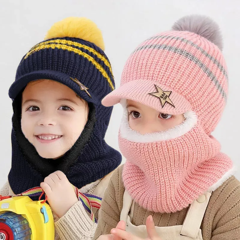 Baby/Kids Knitted Plush Scarf Hat