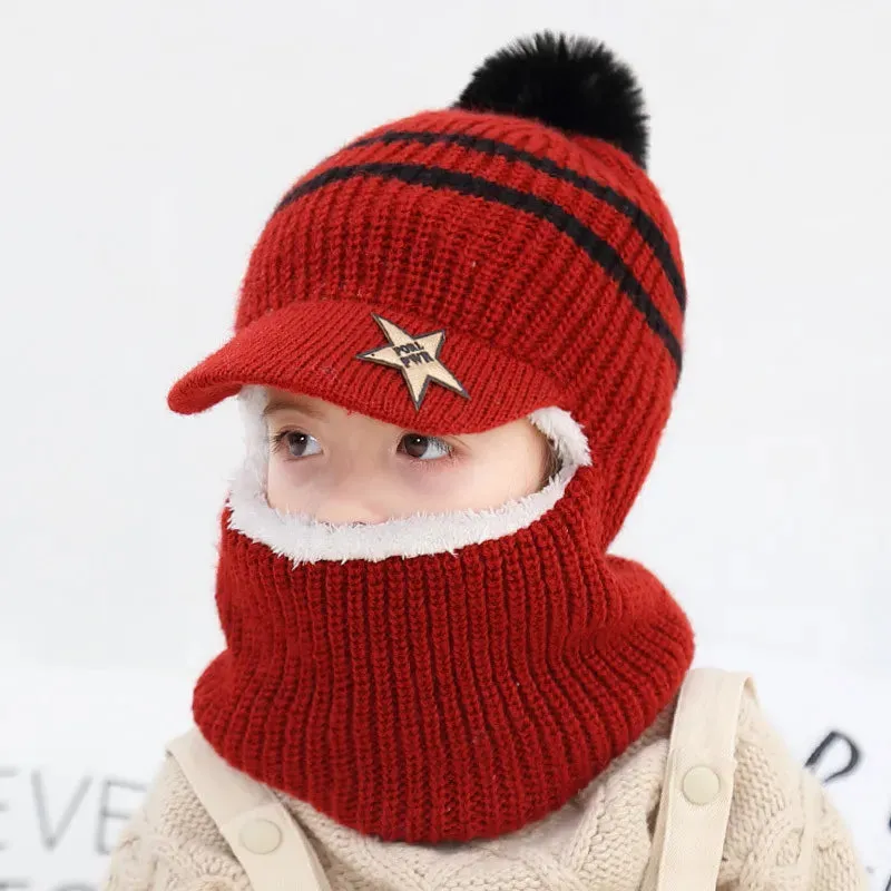 Baby/Kids Knitted Plush Scarf Hat