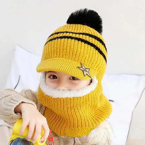 Baby/Kids Knitted Plush Scarf Hat