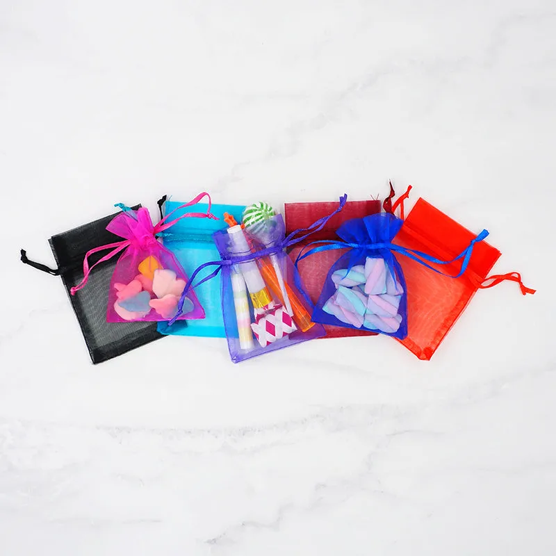 BAG MINI ORGANZA BAG RED 10CMX7.5CM 7PC