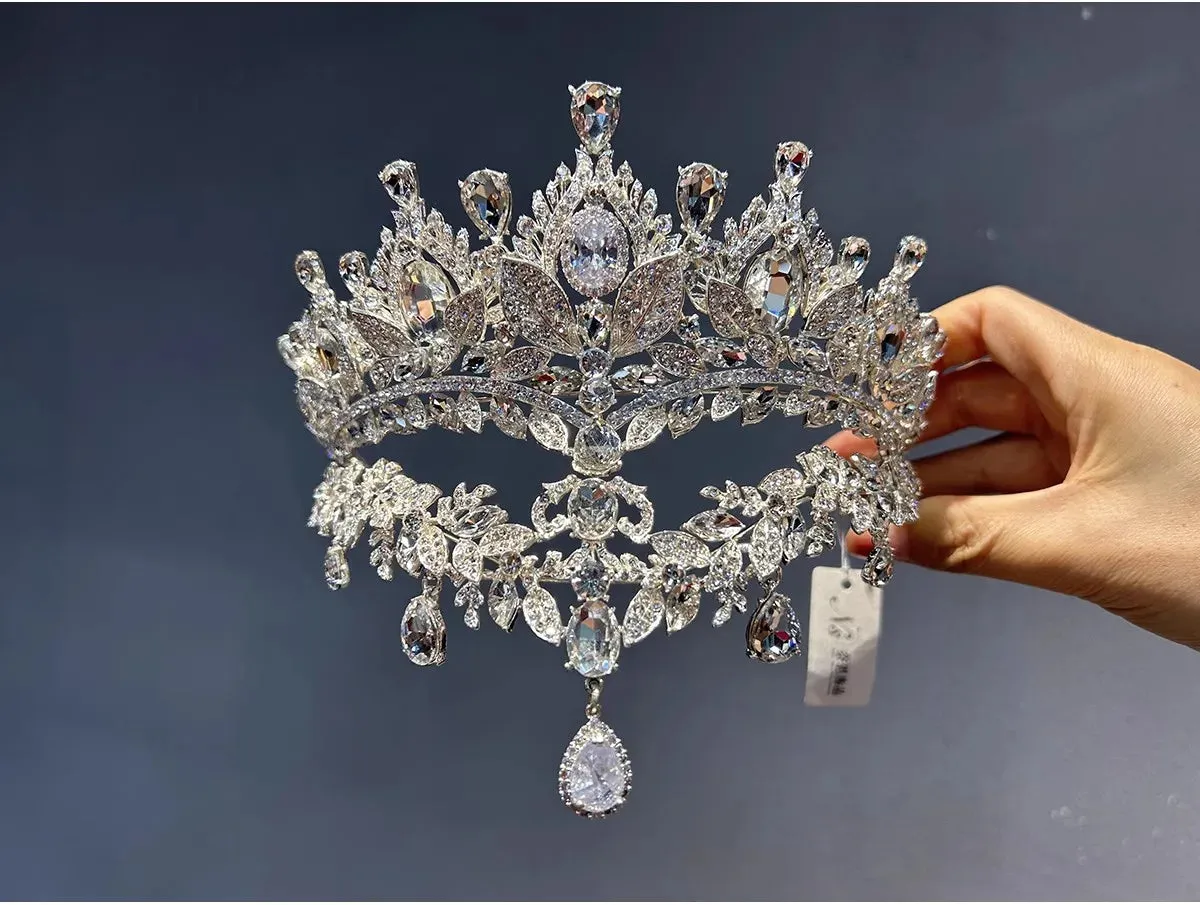 Baroque Tiaras and Crowns Women Accessories Wedding Headdress Engagement Hair Ornaments Bridal Hairbands Crystal Crown AN452